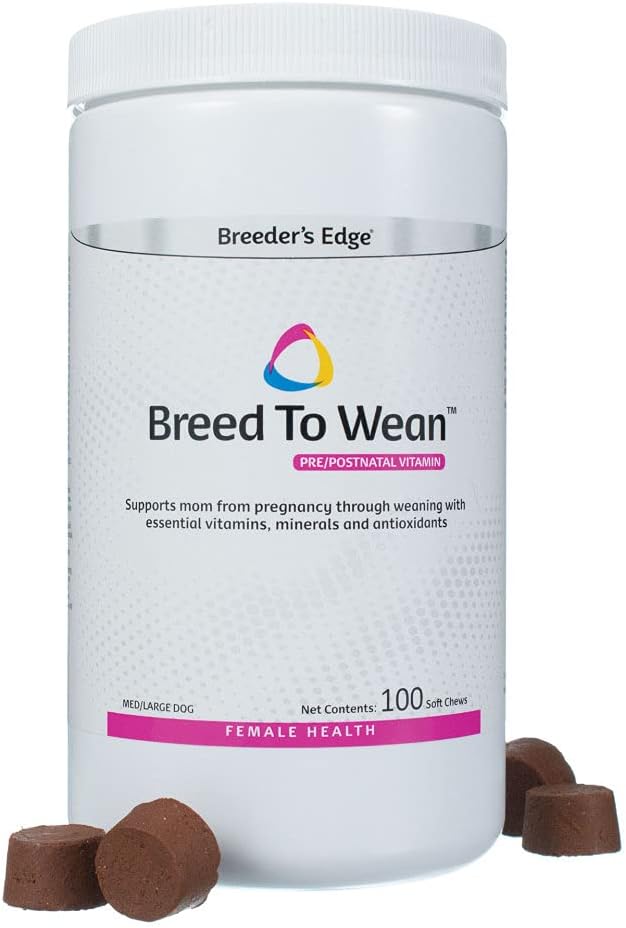 Breeder's Edge Breed to Wean, Multivitamínico Prenatal y Postnatal para Perros y Gatos, 100 Comprimidos
