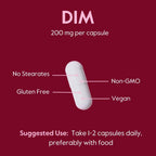 BESTVITE DIM (Diindolilmetano) 200mg con Bioperina - 120 Cápsulas Vegetales - Vegano - Sin Gluten - No GMO