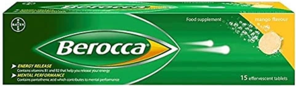 Berocba Energy Vitamin Tablets Mango Flavour, 15 Comprimidos