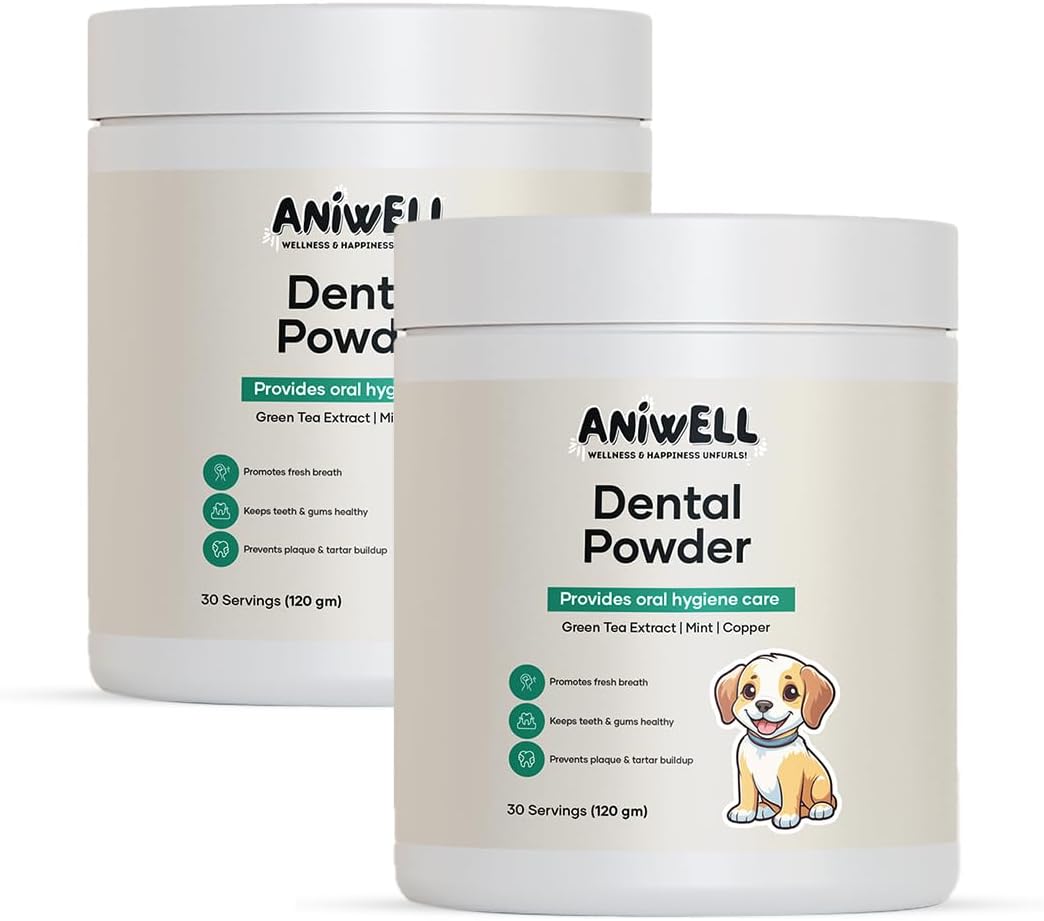 Aniwell Polvo Dental para Perros - Con Extractos Herbales - Pack de 2