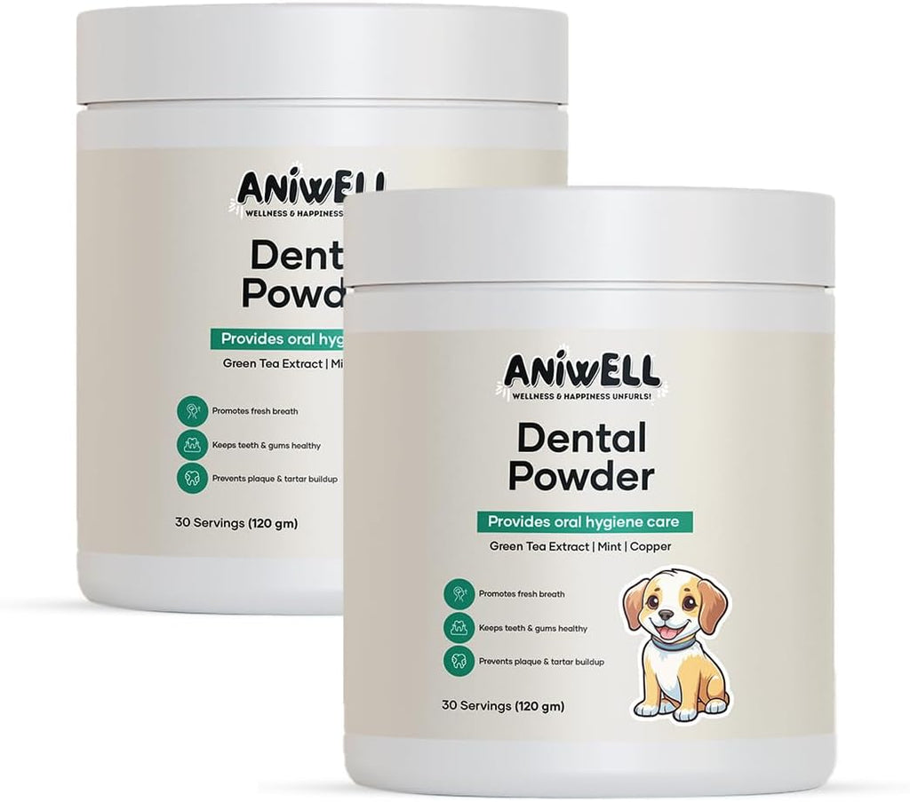 Aniwell Polvo Dental para Perros - Extractos Herbales y Algas - Pack de 3