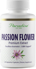 Paradise Herbs Passionflower, Suplemento de pasiflora, Super potente, Ultra puro, Vegano, Sin gluten, 60 cápsulas vegetales