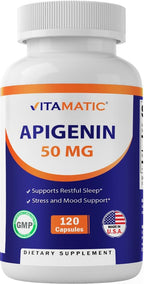 Vitamatic Apigenina 50mg - 120 Cápsulas Vegetales (2 Envases, 240 Cápsulas)