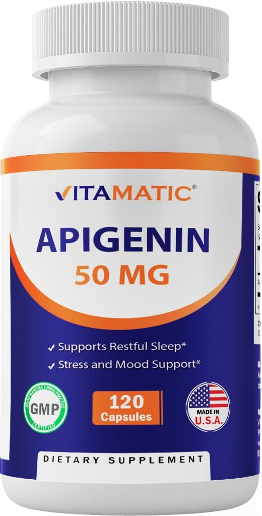 Vitamatic Apigenina 50mg - 120 Cápsulas Vegetales (2 Envases, 240 Cápsulas)