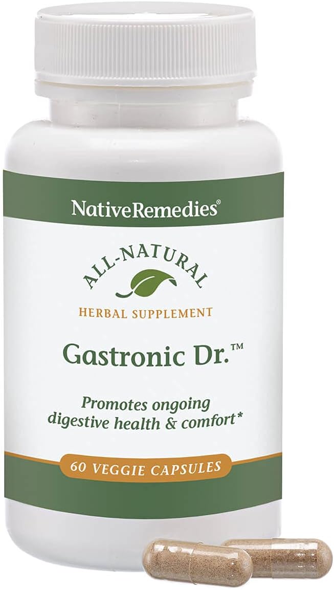 Native Remedies Gastronic Dr. para Perros - Suplemento Herbal Natural para una Digestión Saludable - 60 Cápsulas Veganas