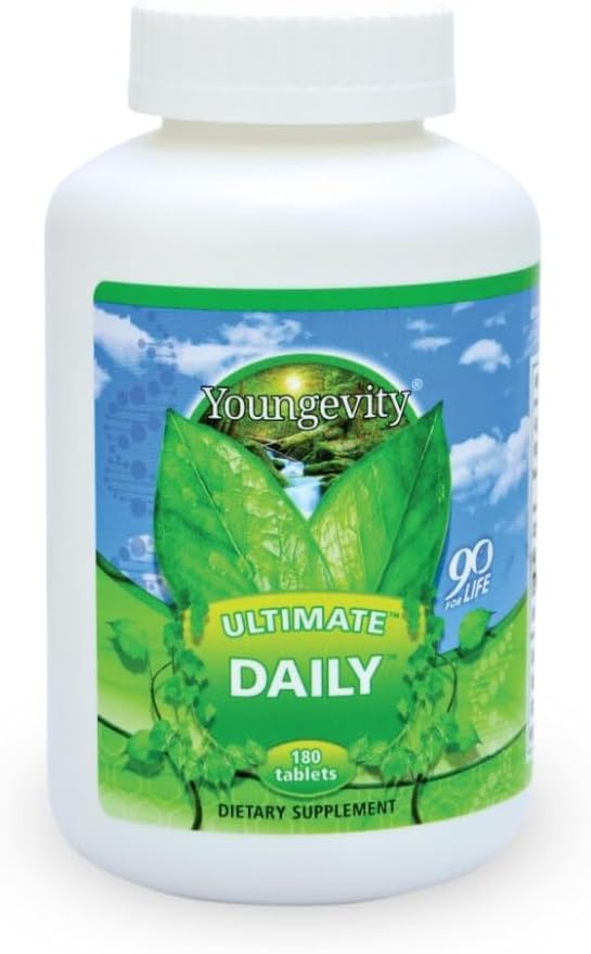 Youngevity Ultimate Daily Mega Multivitamin - 20+ Vitamins and Minerals with CoQ10 - High Absorption - 180 Tablets