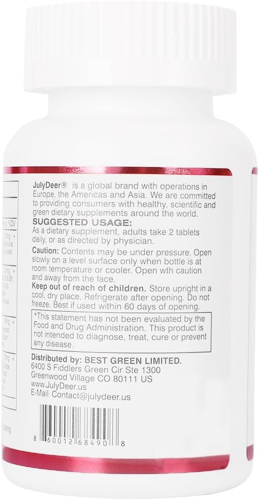 JulyDeer Multivitamínico Diario para Mujeres - Complejo Multimineral y Multivitamínico con Vitaminas A, C, D, E y Complejo B, Zinc y Más - 60 Comprimidos