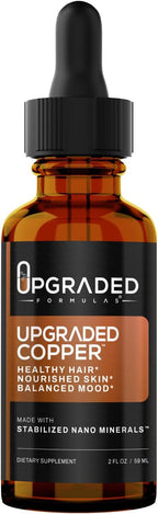 Upgraded Formulas Cobre Líquido con Nano Minerales - Cabello Saludable, Piel Nutrida y Equilibrio - Vegano, Paleo (60 ml)