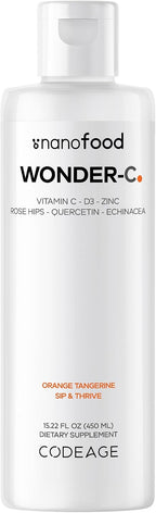 Codeage Nanofood Wonder-C - Líquido Liposomal de Vitamina C con D3, E, Zinc y Extractos Vegetales