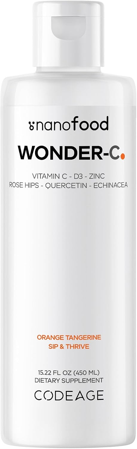 Codeage Nanofood Wonder-C - Líquido Liposomal de Vitamina C con D3, E, Zinc y Extractos Vegetales