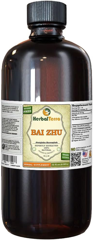 Tintura de Bai Zhu (Atractylodes macrocephala) - Extracto Líquido de Raíz Seca - 946 ml - HerbalTerra