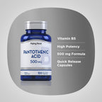 Piping Rock Ácido Pantoténico 500 mg | 100 Cápsulas | como D-Pantotenato Cálcico | Sin OGM, Sin Gluten