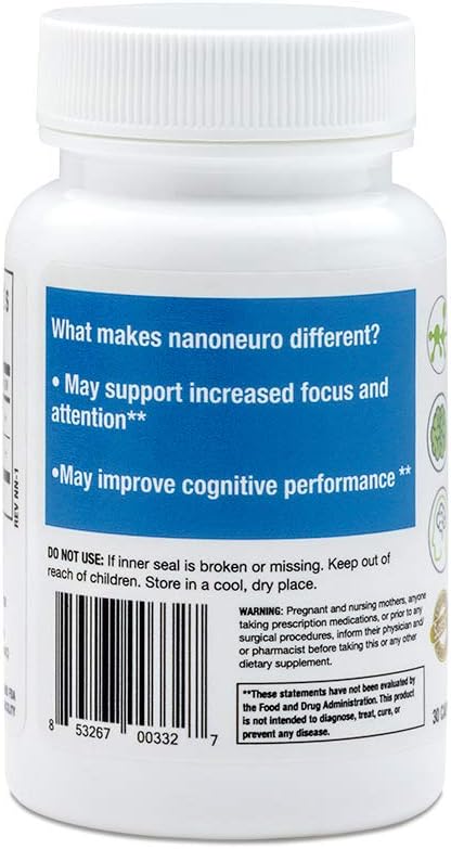 Biopharma Scientific NanoNeuro - Apoyo Cerebral con NAC 600mg y L-Theanine 200mg, 30 cápsulas