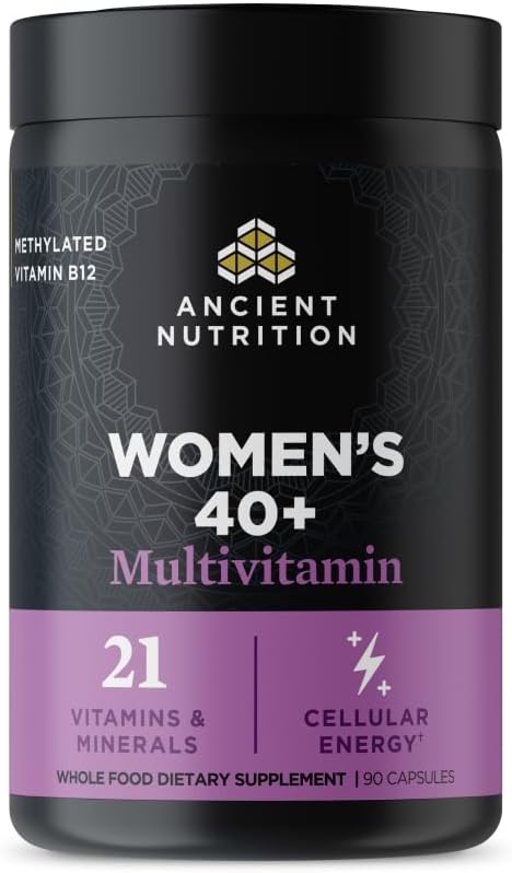 Ancient Nutrition Multivitamínico para Mujeres 40+, 90 Cápsulas - Apoyo Óseo e Inmunitario