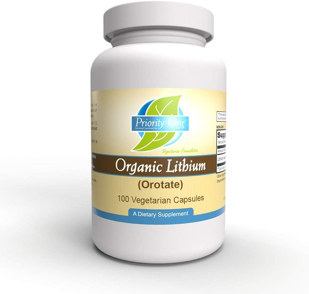 Priority One Vitamins Lithium Orotate 5mg 100 Cápsulas Vegetarianas