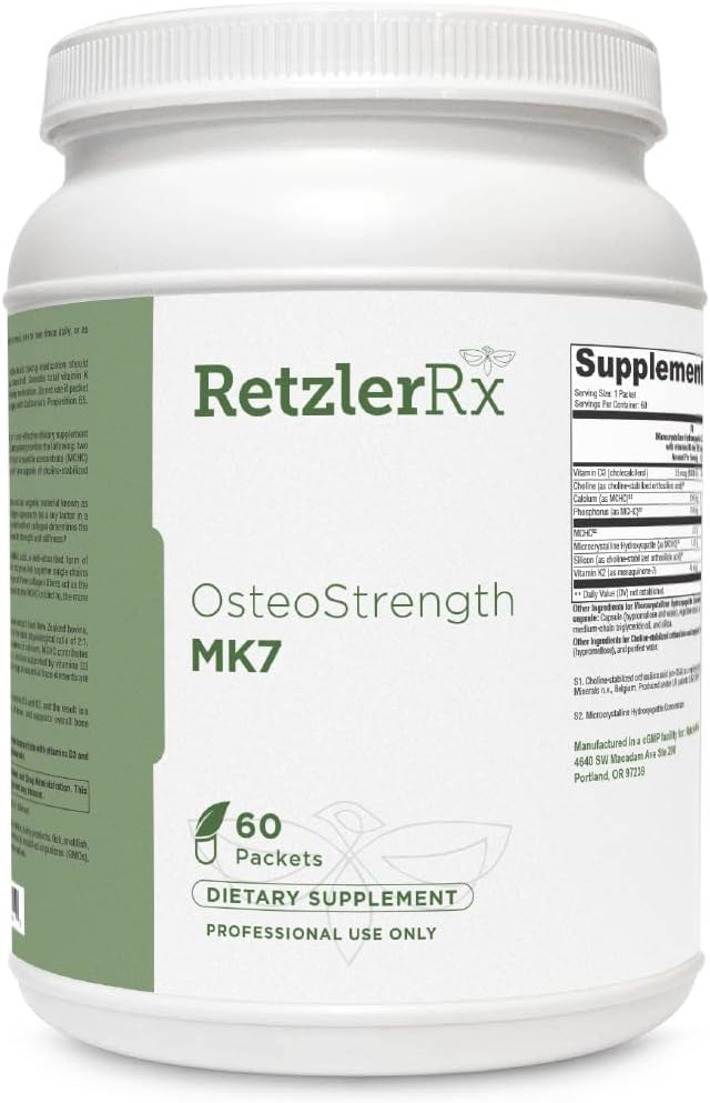RetzlerRx® OsteoStrength MK-7 - Suplemento avanzado para la salud ósea - 60 sobres