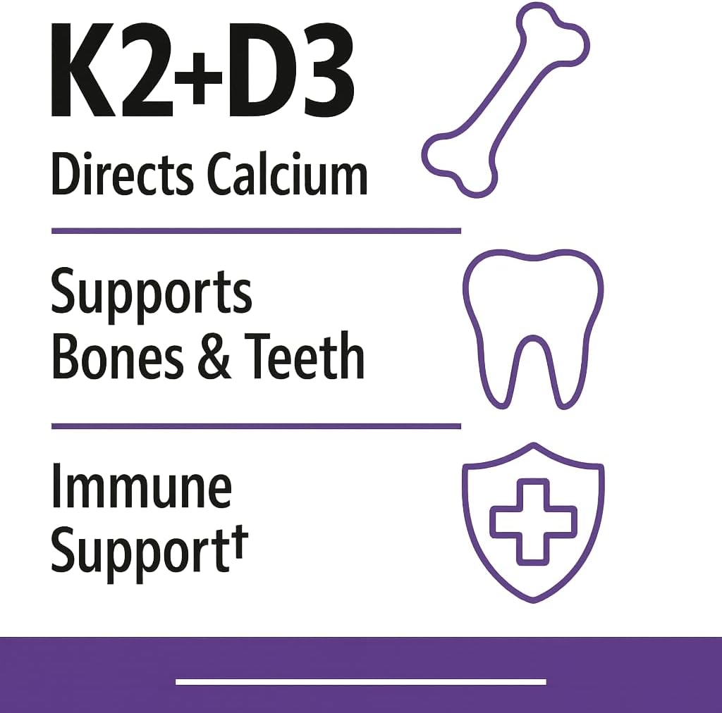 Webber Naturals K2 + D3 120 mcg / 1000 UI, 220 cápsulas blandas