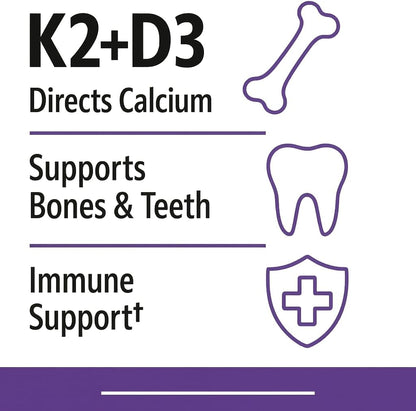 Webber Naturals K2 + D3 120 mcg / 1000 UI, – La vitamina D contribuye al mantenimiento de los huesos en – Image 3