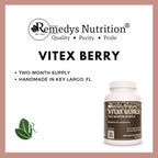 Vitex Berry (Chasteberry) | 1,000 mg, 60 Cápsulas Veganas | Suplemento Herbal | Dos Meses de Suministro