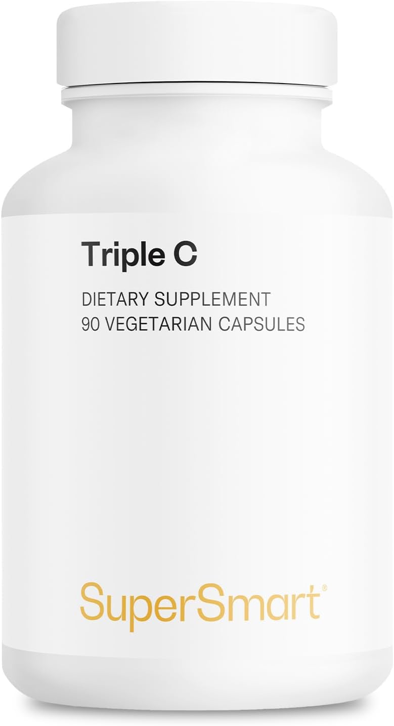 Supersmart Triple C (Alta Potencia): Complejo 3-en-1 de Vitamina C con Flavonoides - 90 Cápsulas Vegetales