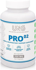 UNG Pro-O2 Suplemento de Soporte Pulmonar y Respiratorio, 725 mg, 60 Cápsulas