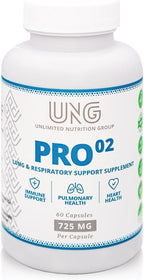 UNG Pro-O2 Suplemento de Soporte Pulmonar y Respiratorio, 725 mg, 60 Cápsulas