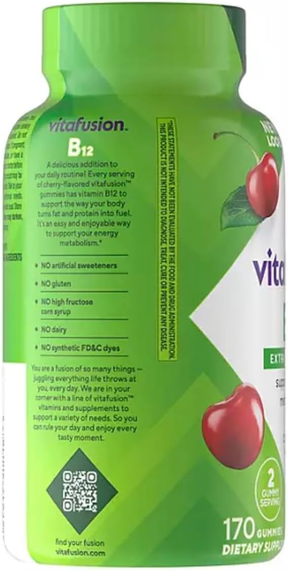Vitamin B12 Extra Strength Gummy Vitamins - 3000 mcg, 170 Gominolas