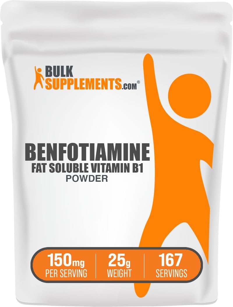 Benfotiamina en Polvo - Suplemento de Vitamina B1 Liposoluble - 150mg por Dosis - 25g - Sin Gluten
