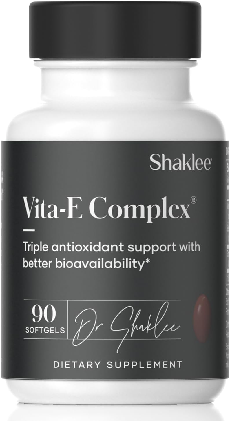 Shaklee Vita-E 400 UI con Selenio y Extracto de Semilla de Uva - 90 Cápsulas Blandas