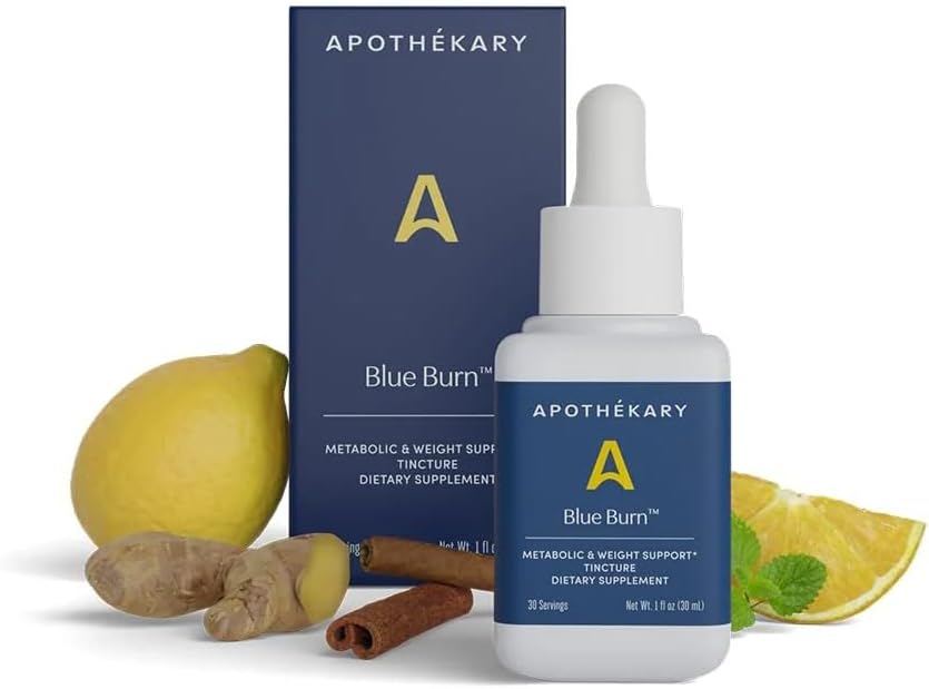 Apothékary Blue Burn - Suplemento herbal líquido para el metabolismo y control de peso (30 ml, 30 dosis)