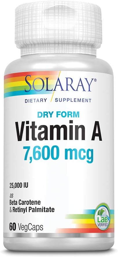 Solaray Vitamin A Dry Form 7500 mcg 60 VegCaps