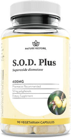 Superóxido Dismutasa (SOD) - 400 mg por cápsula, 90 cápsulas veganas