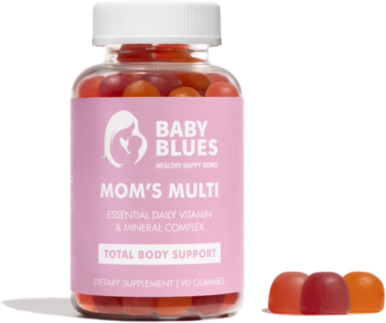 Baby Blues Multivitamínico para Mujeres – Gominolas Diarias con Biotina, B12, Folato, Vitamina D y Zinc – Sin Hierro – 90 Gominolas (45 Días)