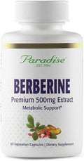 Paradise Herbs, Extracto de Berberina, 500 mg, 60 Cápsulas Vegetarianas
