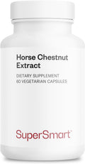 Supersmart - Extracto de Castaño de Indias 500mg al día (20% Aescin) - Circulación Venosa Saludable | Sin OGM y Sin Gluten - 60 Cápsulas Vegetales
