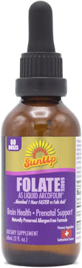 SunUp Metilfolato Líquido | Origen Suizo | Fórmula Natural | Apoyo Prenatal y Salud Cerebral