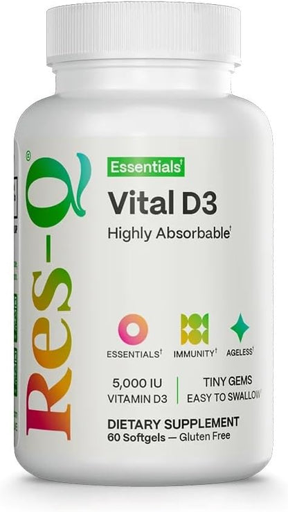 Res-Q Vital D3 - Vitamina D3 – Absorción de calcio y fósforo: La vitamina D contribuye a la absorción y – Image 1