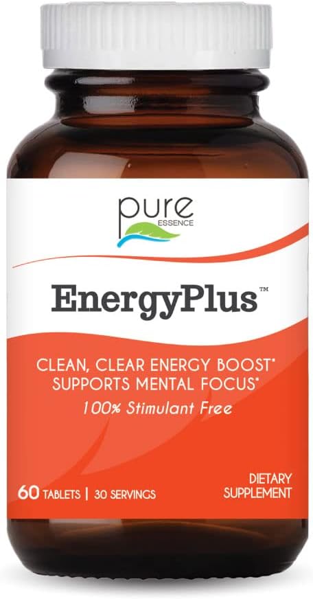 Energy Plus by Pure Essence - Suplemento de Energía Herbal Sin Cafeína - 120 Comprimidos