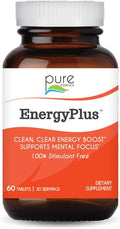Energy Plus de Pure Essence - Suplemento Herbal de Energía y Concentración - Sin Cafeína - 60 Comprimidos