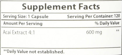 Acai Berry 600mg por Dosis - 100% Puro - 120 Cápsulas – Image 8