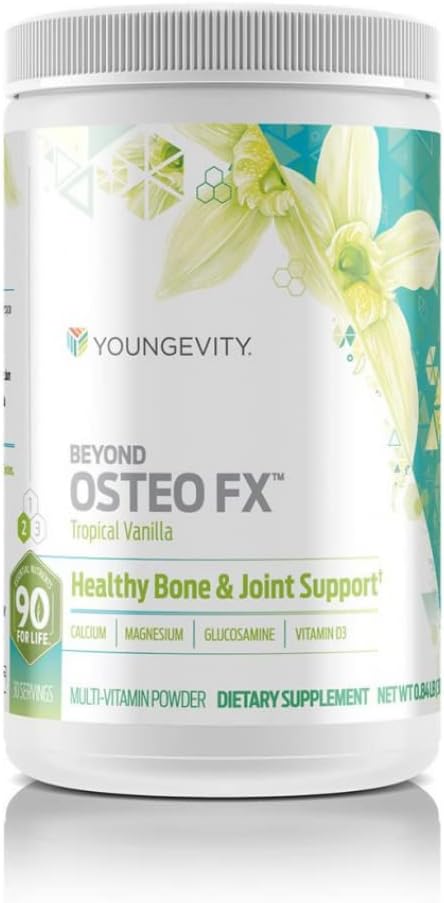 Youngevity Beyond Osteo FX - Vainilla Tropical | Polvo Multivitamínico para Huesos | 30 Porciones (3 Botes)