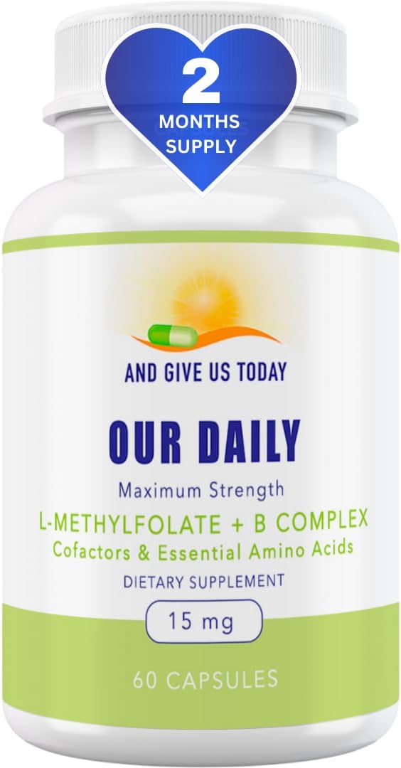 Our Daily Vites L-Metilfolato 15 mg Complejo B Balance - 5-MTHF Activo, B12 Metilada, B9, B6, B2 - Salud Cerebral, Cardíaca y Fetal - 60 Cápsulas