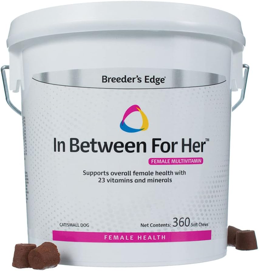Breeder's Edge in Between for Her - Multivitamínico Diario para Perros y Gatos Reproductores, 360 Comprimidos