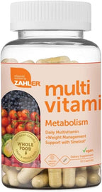 Zahler Multivitamin Metabolism + Apoyo al Control de Peso para Mujeres y Hombres con Hierro, Certificado Kosher, 60 Cápsulas