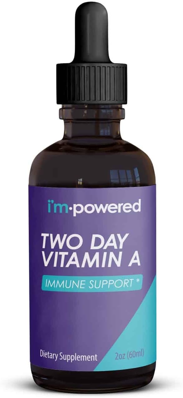 Two Day Vitamin A Drops - Gotas de Vitamina A - 400.000 UI por ración (59 ml) - I'm Powered