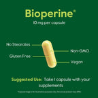 BESTVITE Bioperina 10mg - 120 Cápsulas Veganas - Potenciador de Absorción