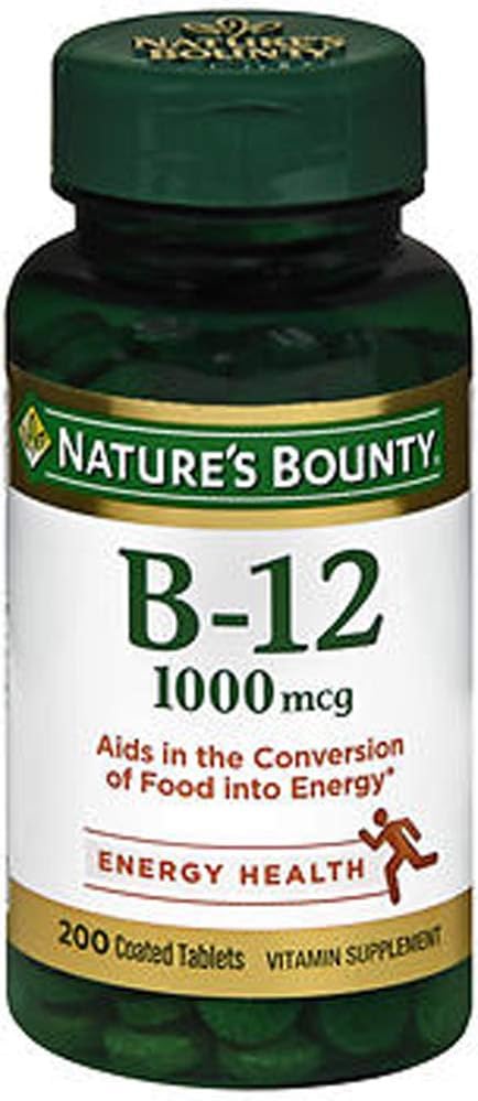 Nature's Bounty Vitamina B-12 Comprimidos - 200 Comprimidos por Envase (Paquete de 2)