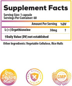 Ideal Infusion L-Ergothioneina 30mg – Antioxidante, Longevidad, Salud Cerebral y Cardíaca – 60 Cápsulas Veganas