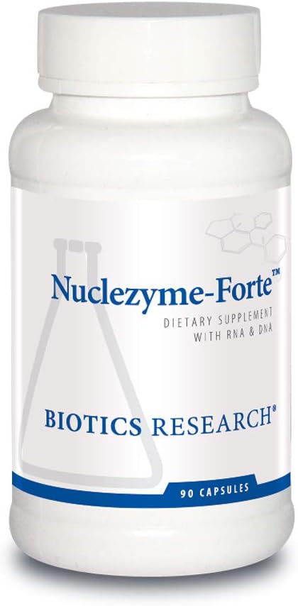 BIOTICS RESEARCH Nuclezyme-Forte – Complejo B con ARN/ADN, Fórmula Multivitamínica y Mineral, 90 Cápsulas