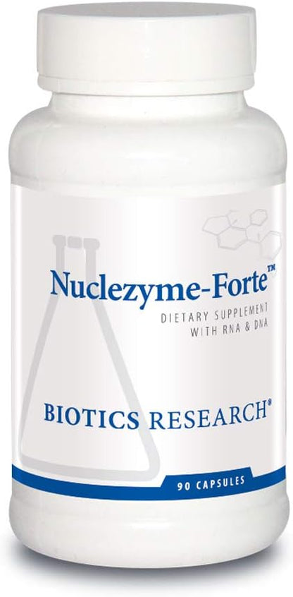 BIOTICS RESEARCH Nuclezyme-Forte – Complejo B con ARN/ADN, Fórmula Multivitamínica y Mineral, 90 Cápsulas – Image 1